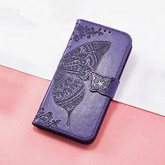 Coque Portefeuille Papillon Livre Cuir Etui Clapet S01D pour Huawei Enjoy 50z Violet