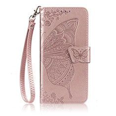 Coque Portefeuille Papillon Livre Cuir Etui Clapet S01D pour Huawei Honor 10X Lite Or Rose