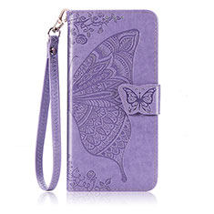 Coque Portefeuille Papillon Livre Cuir Etui Clapet S01D pour Huawei Honor 10X Lite Violet Clair