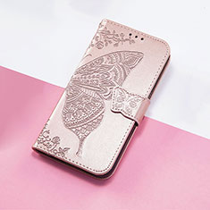 Coque Portefeuille Papillon Livre Cuir Etui Clapet S01D pour Huawei Honor 50 SE 5G Or Rose