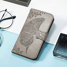 Coque Portefeuille Papillon Livre Cuir Etui Clapet S01D pour Huawei Honor 60 Pro 5G Gris