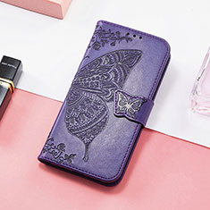 Coque Portefeuille Papillon Livre Cuir Etui Clapet S01D pour Huawei Honor 60 SE 5G Violet