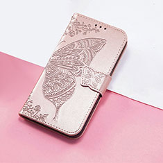 Coque Portefeuille Papillon Livre Cuir Etui Clapet S01D pour Huawei Nova 10 SE Or Rose