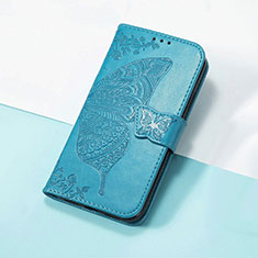 Coque Portefeuille Papillon Livre Cuir Etui Clapet S01D pour Huawei Nova 8i Bleu