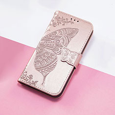 Coque Portefeuille Papillon Livre Cuir Etui Clapet S01D pour Huawei Nova 9 SE Or Rose