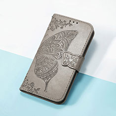 Coque Portefeuille Papillon Livre Cuir Etui Clapet S01D pour Sharp Aquos R8 Gris