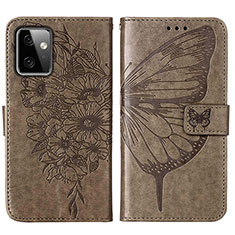 Coque Portefeuille Papillon Livre Cuir Etui Clapet Y01B pour Motorola Moto G Power 5G (2023) Gris