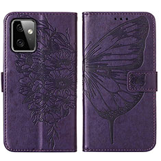 Coque Portefeuille Papillon Livre Cuir Etui Clapet Y01B pour Motorola Moto G Power 5G (2023) Violet