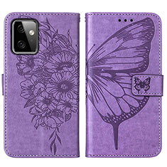 Coque Portefeuille Papillon Livre Cuir Etui Clapet Y01B pour Motorola Moto G Power 5G (2023) Violet Clair