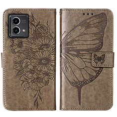 Coque Portefeuille Papillon Livre Cuir Etui Clapet Y01B pour Motorola Moto G Stylus (2023) 4G Gris