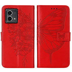 Coque Portefeuille Papillon Livre Cuir Etui Clapet Y01B pour Motorola Moto G Stylus (2023) 4G Rouge