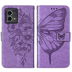 Coque Portefeuille Papillon Livre Cuir Etui Clapet Y01B pour Motorola Moto G Stylus (2023) 5G Violet Clair