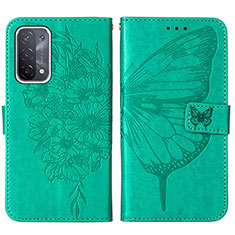 Coque Portefeuille Papillon Livre Cuir Etui Clapet Y01B pour OnePlus Nord N200 5G Vert