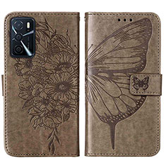 Coque Portefeuille Papillon Livre Cuir Etui Clapet Y01B pour Oppo A16s Bleu