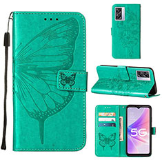 Coque Portefeuille Papillon Livre Cuir Etui Clapet Y01B pour Oppo A77 5G Vert