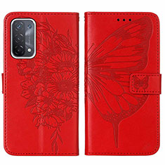 Coque Portefeuille Papillon Livre Cuir Etui Clapet Y01B pour Oppo A93 5G Rouge