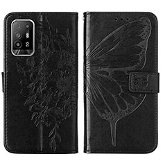 Coque Portefeuille Papillon Livre Cuir Etui Clapet Y01B pour Oppo A94 5G Noir