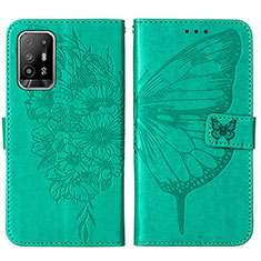 Coque Portefeuille Papillon Livre Cuir Etui Clapet Y01B pour Oppo A94 5G Vert