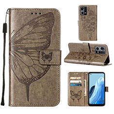 Coque Portefeuille Papillon Livre Cuir Etui Clapet Y01B pour Oppo F21s Pro 4G Gris