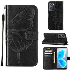 Coque Portefeuille Papillon Livre Cuir Etui Clapet Y01B pour Oppo K10 4G Noir