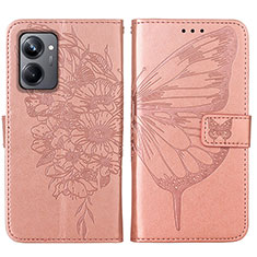 Coque Portefeuille Papillon Livre Cuir Etui Clapet Y01B pour Realme 10 Pro 5G Or Rose