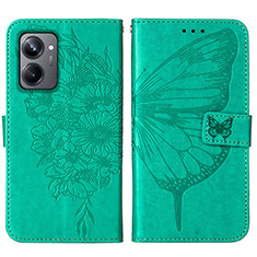 Coque Portefeuille Papillon Livre Cuir Etui Clapet Y01B pour Realme 10 Pro 5G Vert