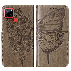 Coque Portefeuille Papillon Livre Cuir Etui Clapet Y01B pour Realme 7i RMX2193 Gris