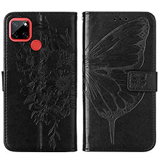 Coque Portefeuille Papillon Livre Cuir Etui Clapet Y01B pour Realme 7i RMX2193 Noir