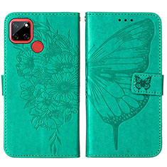 Coque Portefeuille Papillon Livre Cuir Etui Clapet Y01B pour Realme 7i RMX2193 Vert