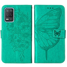 Coque Portefeuille Papillon Livre Cuir Etui Clapet Y01B pour Realme 8 5G Vert