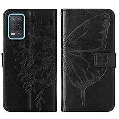 Coque Portefeuille Papillon Livre Cuir Etui Clapet Y01B pour Realme 8s 5G Noir