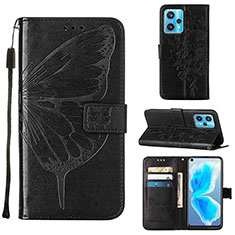 Coque Portefeuille Papillon Livre Cuir Etui Clapet Y01B pour Realme 9 4G Noir