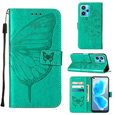 Coque Portefeuille Papillon Livre Cuir Etui Clapet Y01B pour Realme 9 4G Vert