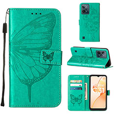 Coque Portefeuille Papillon Livre Cuir Etui Clapet Y01B pour Realme C31 Vert