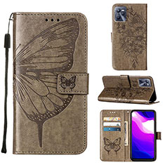 Coque Portefeuille Papillon Livre Cuir Etui Clapet Y01B pour Realme C35 Gris