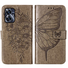 Coque Portefeuille Papillon Livre Cuir Etui Clapet Y01B pour Realme C55 Gris