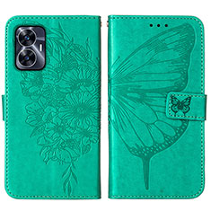 Coque Portefeuille Papillon Livre Cuir Etui Clapet Y01B pour Realme C55 Vert