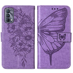 Coque Portefeuille Papillon Livre Cuir Etui Clapet Y01B pour Realme GT Master 5G Violet Clair