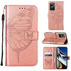 Coque Portefeuille Papillon Livre Cuir Etui Clapet Y01B pour Realme GT Neo3 5G Or Rose