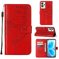 Coque Portefeuille Papillon Livre Cuir Etui Clapet Y01B pour Realme GT2 Pro 5G Rouge