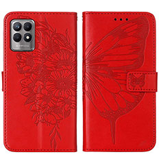 Coque Portefeuille Papillon Livre Cuir Etui Clapet Y01B pour Realme Narzo 50 4G Rouge