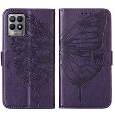 Coque Portefeuille Papillon Livre Cuir Etui Clapet Y01B pour Realme Narzo 50 4G Violet