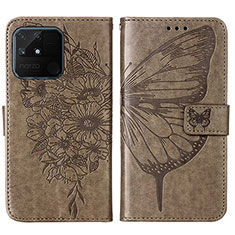 Coque Portefeuille Papillon Livre Cuir Etui Clapet Y01B pour Realme Narzo 50A Gris