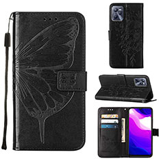 Coque Portefeuille Papillon Livre Cuir Etui Clapet Y01B pour Realme Narzo 50A Prime Noir