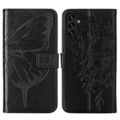 Coque Portefeuille Papillon Livre Cuir Etui Clapet Y01B pour Samsung Galaxy A04s Noir