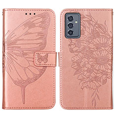 Coque Portefeuille Papillon Livre Cuir Etui Clapet Y01B pour Samsung Galaxy A15 4G Or Rose