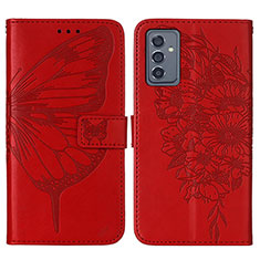 Coque Portefeuille Papillon Livre Cuir Etui Clapet Y01B pour Samsung Galaxy A15 4G Rouge