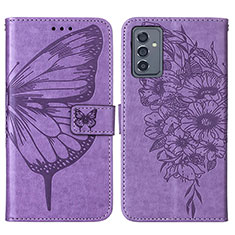 Coque Portefeuille Papillon Livre Cuir Etui Clapet Y01B pour Samsung Galaxy A15 4G Violet Clair