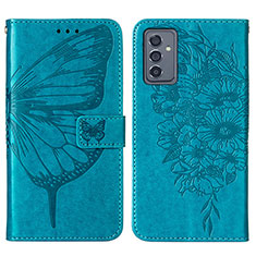 Coque Portefeuille Papillon Livre Cuir Etui Clapet Y01B pour Samsung Galaxy A15 5G Bleu