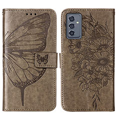 Coque Portefeuille Papillon Livre Cuir Etui Clapet Y01B pour Samsung Galaxy A15 LTE Gris